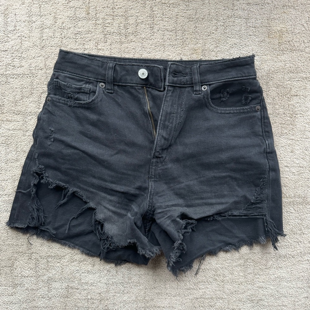 American Eagle Black Jean Shorts, size 0